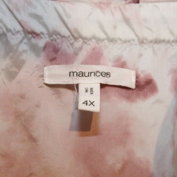 Maurices Tie Dye Cinch Windbreaker Jacket Ivory Pink Women's Plus Size 4X H12478 - Picture 6 of 11